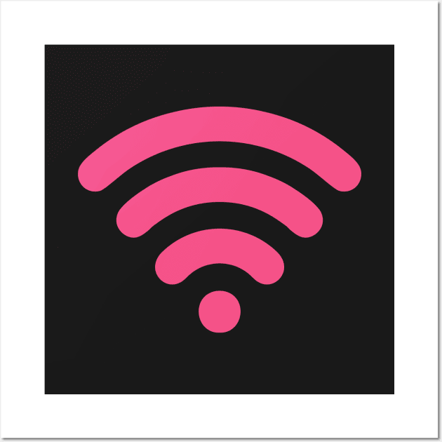 Cute Pink Wi-Fi Wall Art by XOOXOO